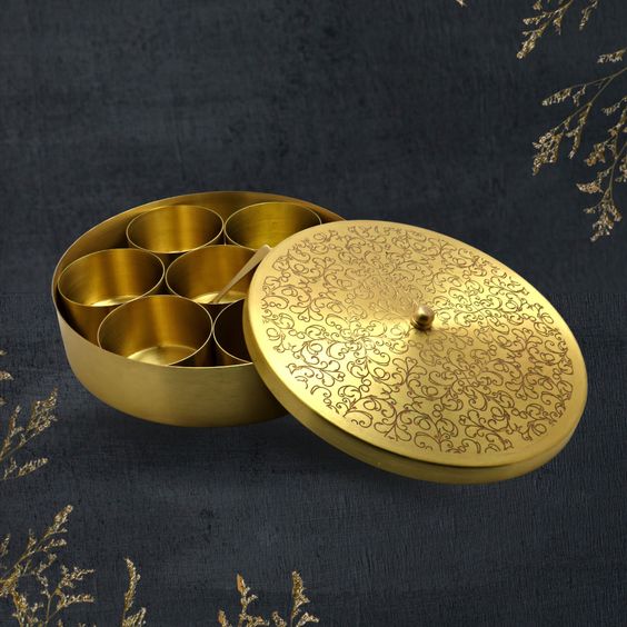 BRASS MASALA BOX